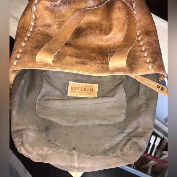 Bed Stu Leather Stevie Tote Shoulder Bag Tan Rustic Retail $255 - Picture 12 of 14